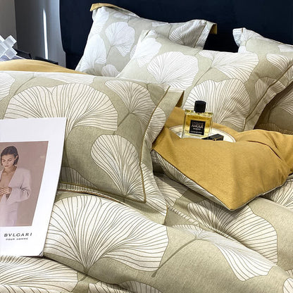 Brushed Cotton Ginkgo Leaf Flat Sheet Bedding Set(4PCS) - image 13