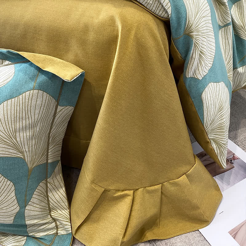 Brushed Cotton Ginkgo Leaf Flat Sheet Bedding Set(4PCS) - image 8