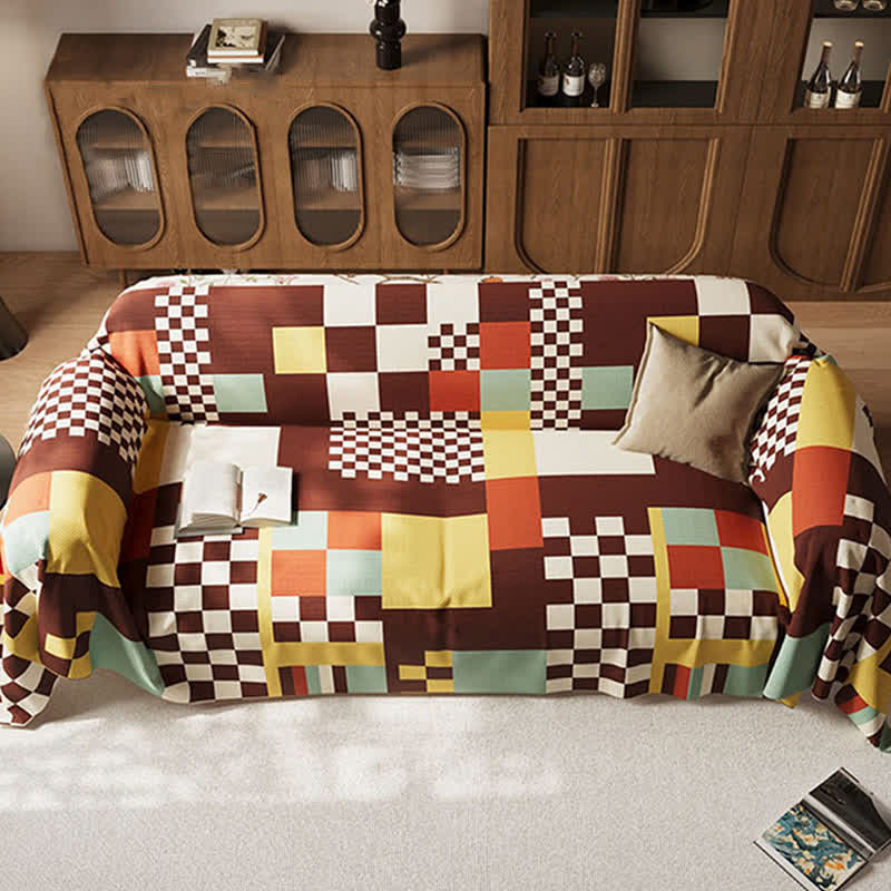 Ownkoti Modern Style Plaid Soft Sofa Cover - image 1