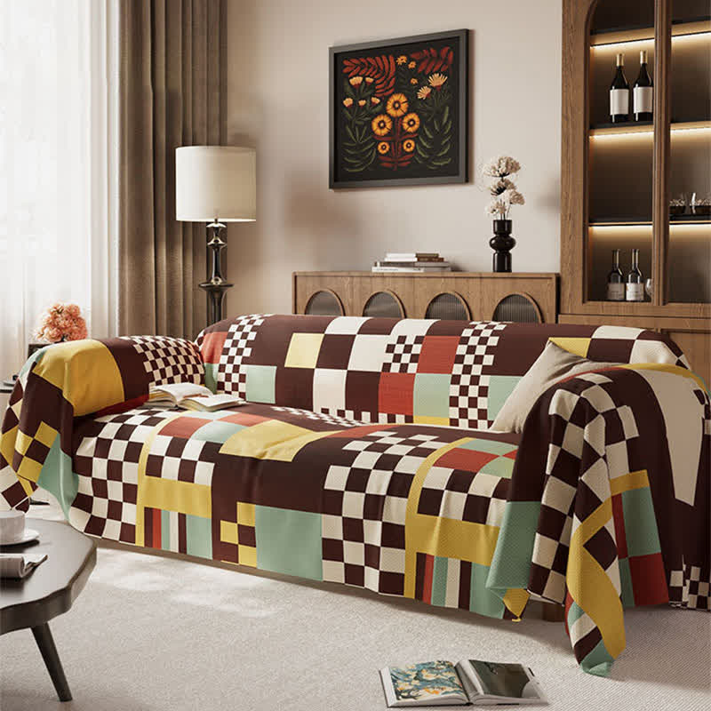 Ownkoti Modern Style Plaid Sofa Cover - image 2