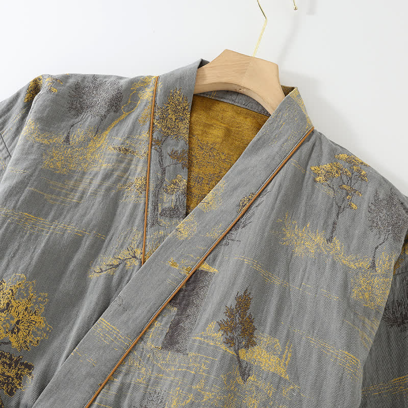 Ownkoti Neutral Landscape Kimono Cotton Pajama Set - image 5
