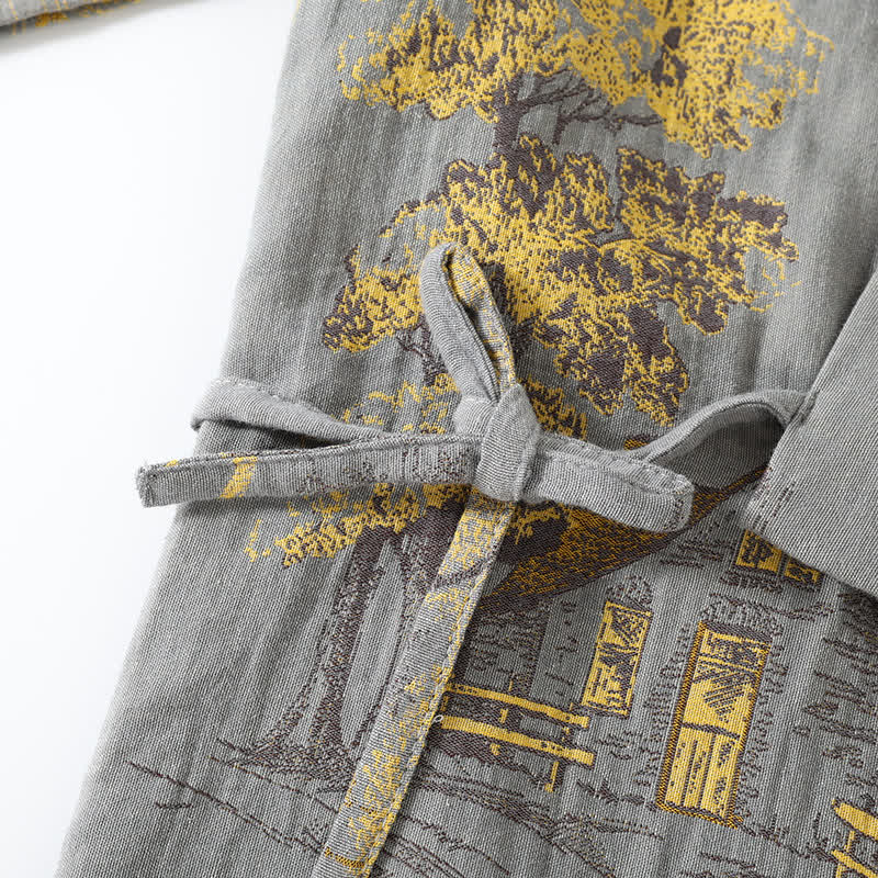 Ownkoti Neutral Landscape Kimono Cotton Pajama Set - image 7