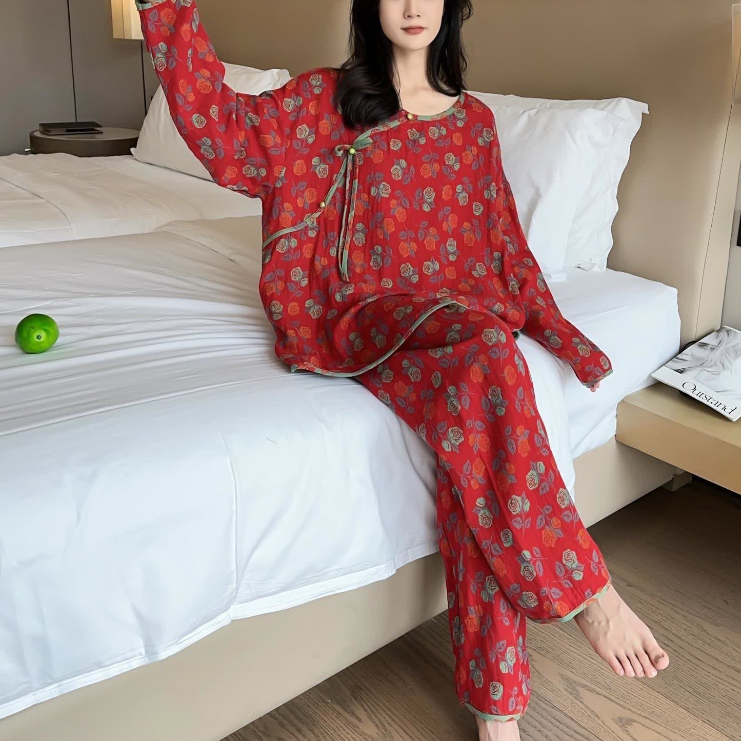 Ownkoti Plus Size Rose Cotton Pajama Set - image 3