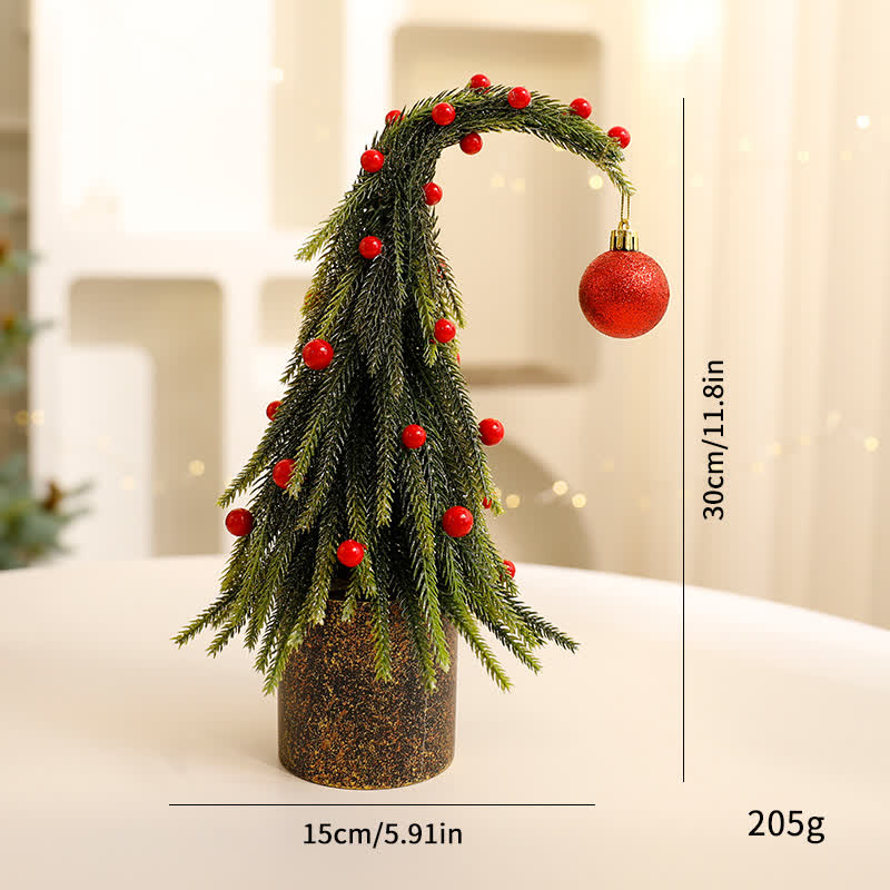Christmas Tree Potted Home Decoration  - Green & Red - 2PCS - 5.91" x 11.8" - image 11