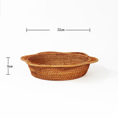 Rattan Woven Fruit Bread Storage Basket - Woven Rattan - 1PCS - 8.66" W x  8.66" L x 1.97"H - image 10