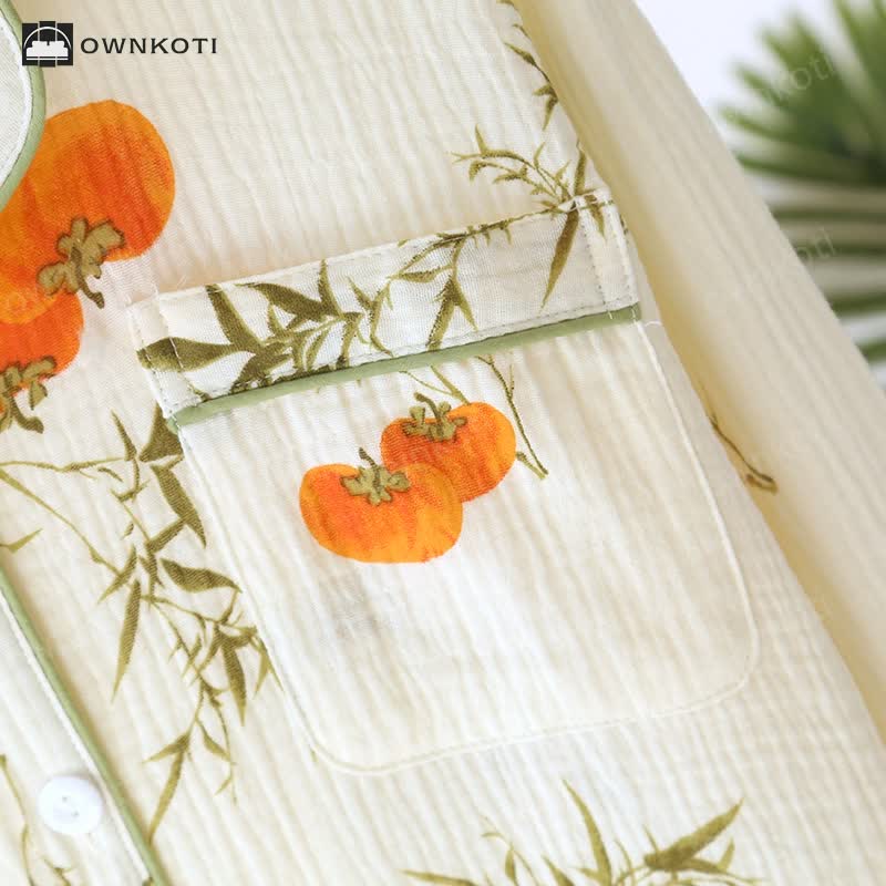 Ownkoti Cotton Gauze Rural Persimmon Loungewear Set