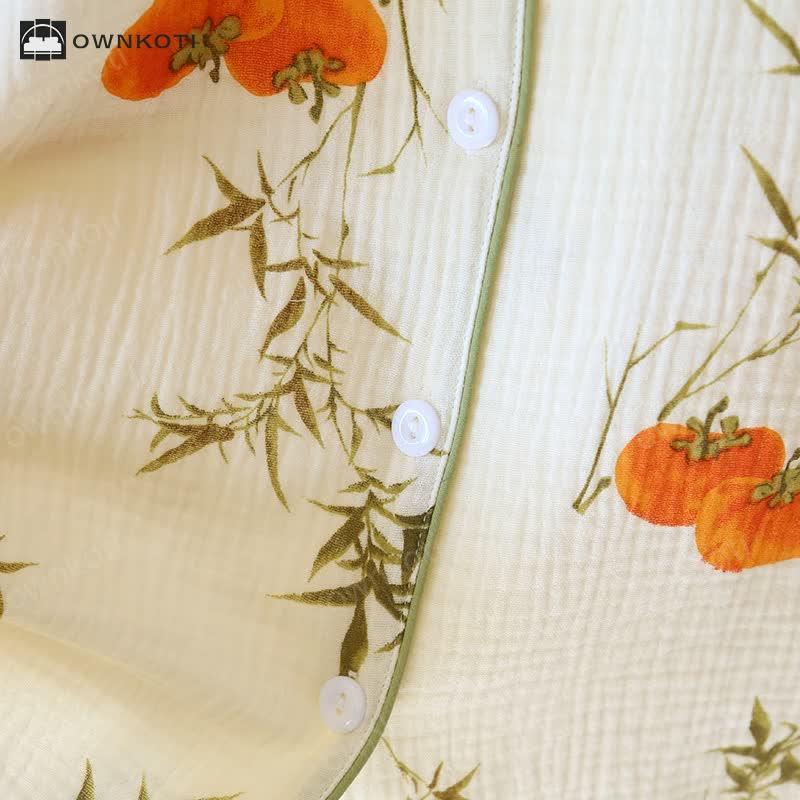 Ownkoti Cotton Gauze Rural Persimmon Loungewear Set
