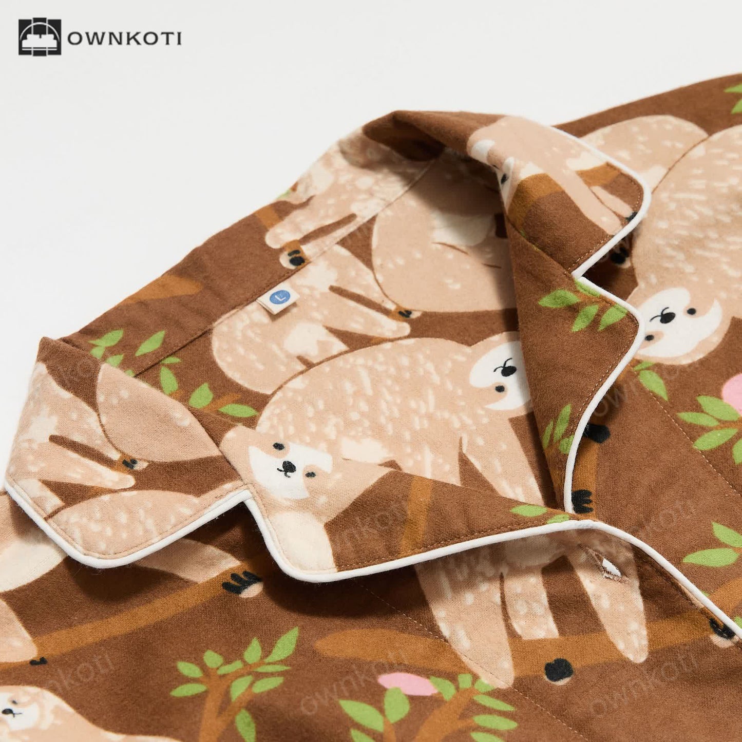 Ownkoti Thicken Cotton Cute Sloth Couple Pajama Set