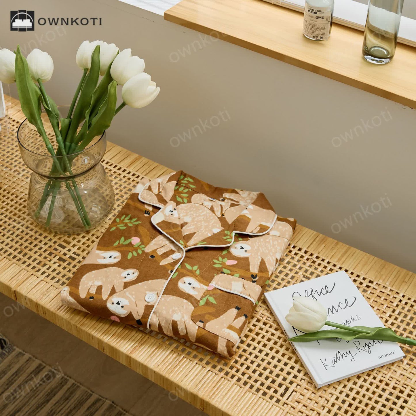 Ownkoti Thicken Cotton Cute Sloth Couple Pajama Set