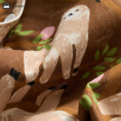 Ownkoti Thicken Cotton Cute Sloth Couple Pajama Set