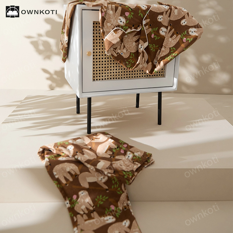 Ownkoti Thicken Cotton Cute Sloth Couple Pajama Set