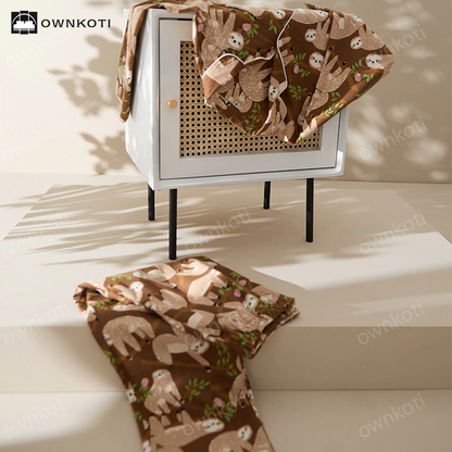 Ownkoti Thicken Cotton Cute Sloth Couple Pajama Set