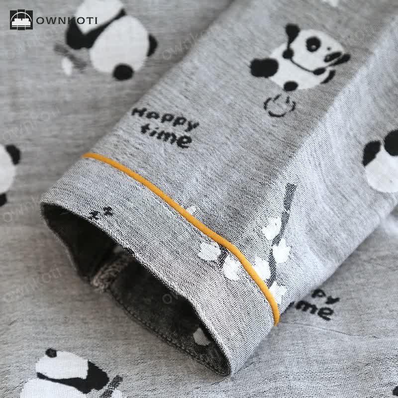 Ownkoti Cute Panda Couple Cotton Pajama Set