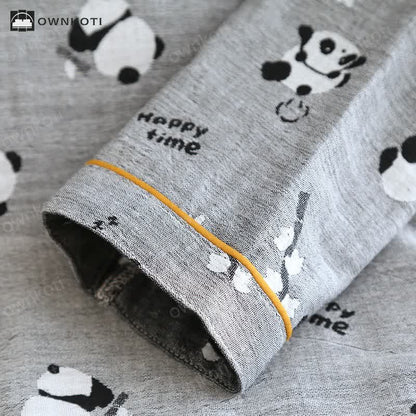 Ownkoti Cute Panda Couple Cotton Pajama Set
