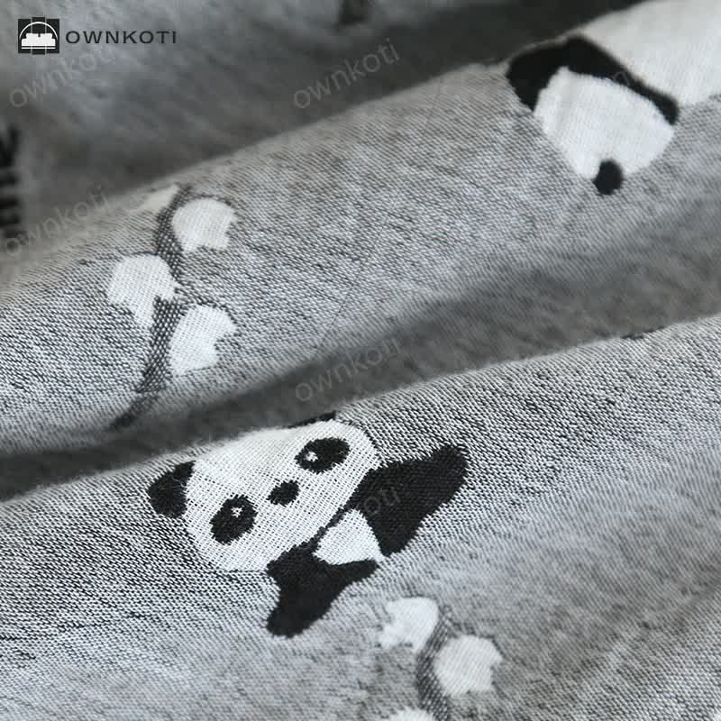 Ownkoti Cute Panda Couple Cotton Pajama Set