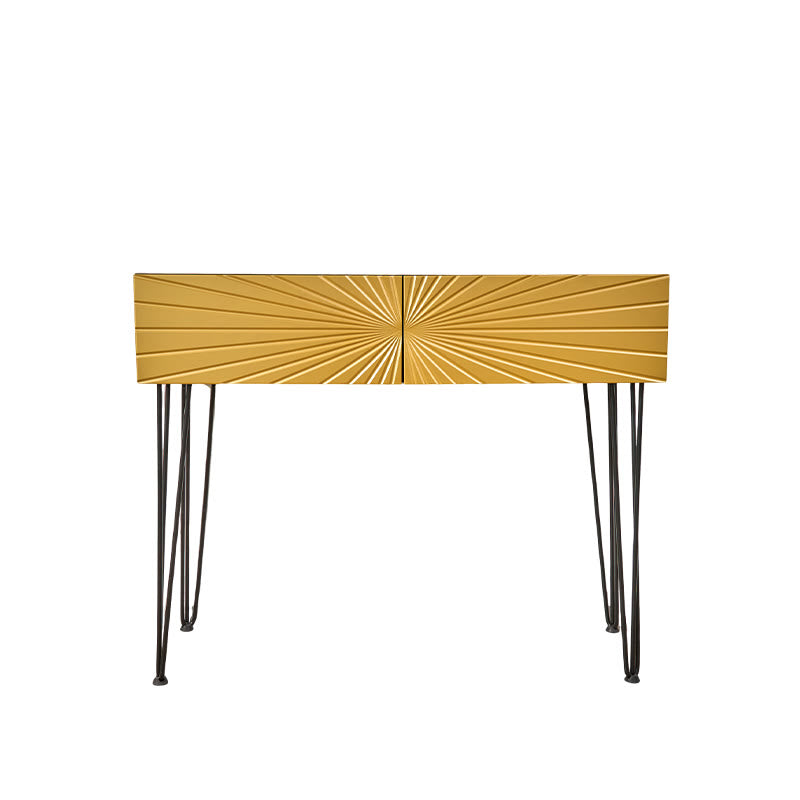 Mordern 39.4" Black & Gold Console Table With Storage Wood Entryway Table With 2 Drawers - image 1