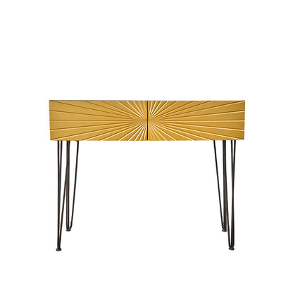 Mordern 39.4" Black & Gold Console Table With Storage Wood Entryway Table With 2 Drawers - image 1