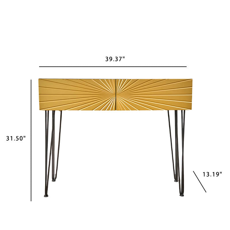 Mordern 39.4" Black & Gold Console Table With Storage Wood Entryway Table With 2 Drawers - image 15