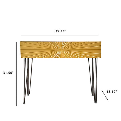 Mordern 39.4" Black & Gold Console Table With Storage Wood Entryway Table With 2 Drawers - image 15