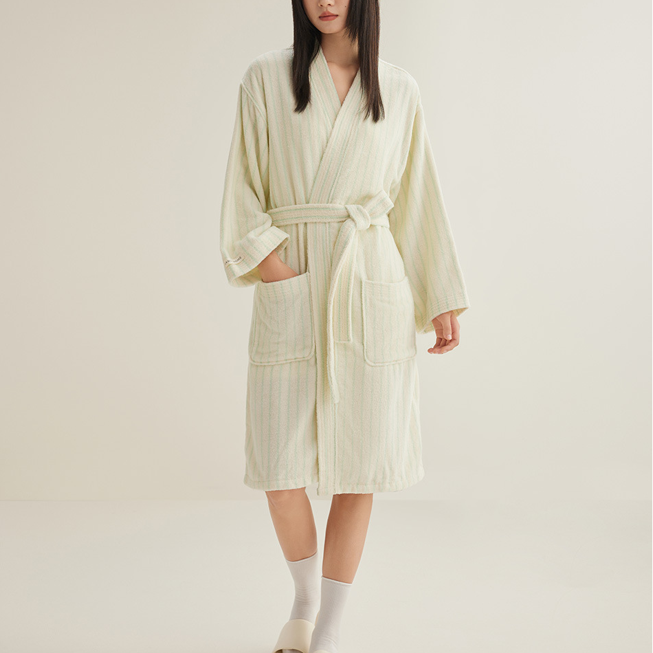 Ownkoti Pure Cotton Simple Striped Soft Bathrobe - image 5