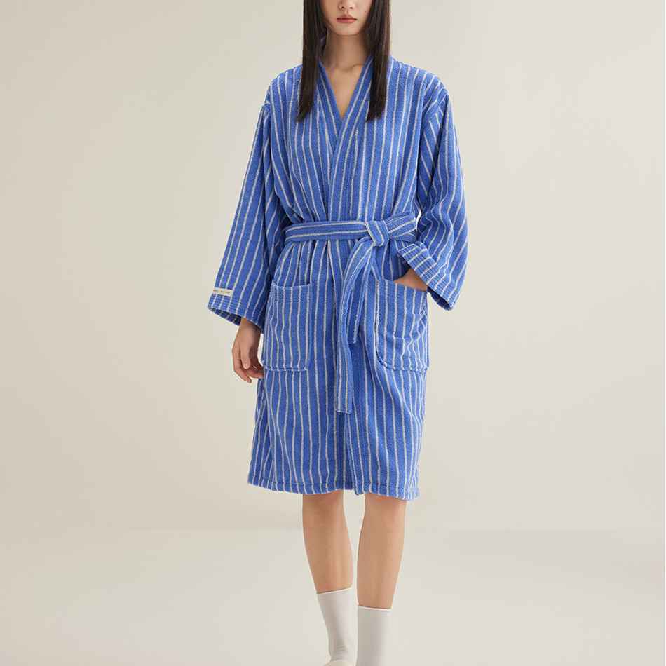 Ownkoti Pure Cotton Simple Striped Soft Bathrobe - image 0