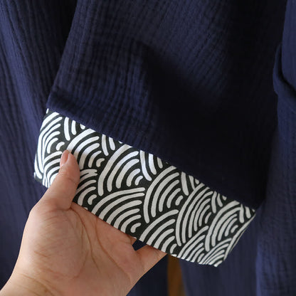 Ownkoti Neutral Kimono Cotton  Gauze Pajama Set