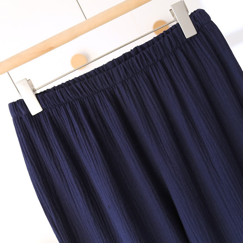 Ownkoti Neutral Kimono Cotton  Gauze Pajama Set