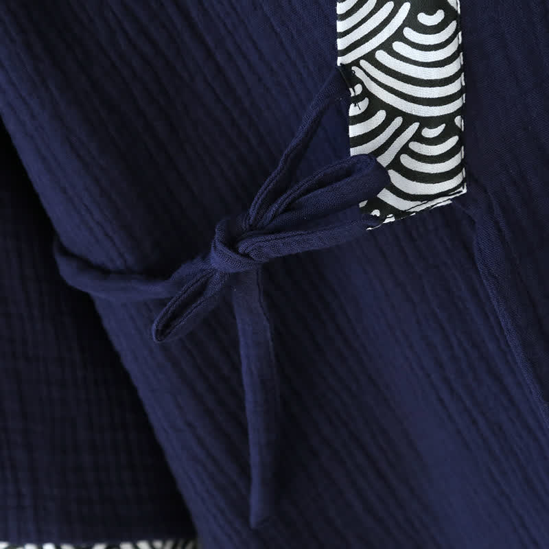 Ownkoti Neutral Kimono Cotton Gauze Pajama Set