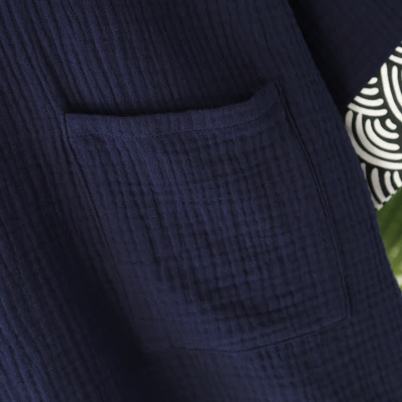 Ownkoti Neutral Kimono Cotton  Gauze Pajama Set