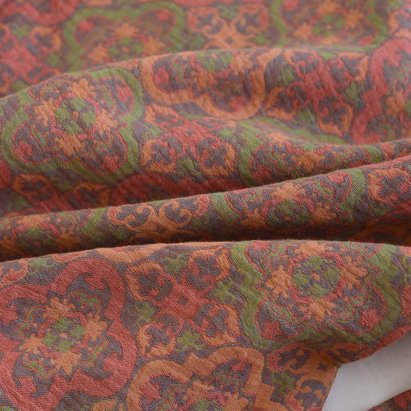 Ownkoti Retro Jacquard Cotton Gauze Loungewear Set