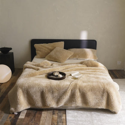 Ownkoti Khaki Double-sided Fleece Throw Blanket - image 1