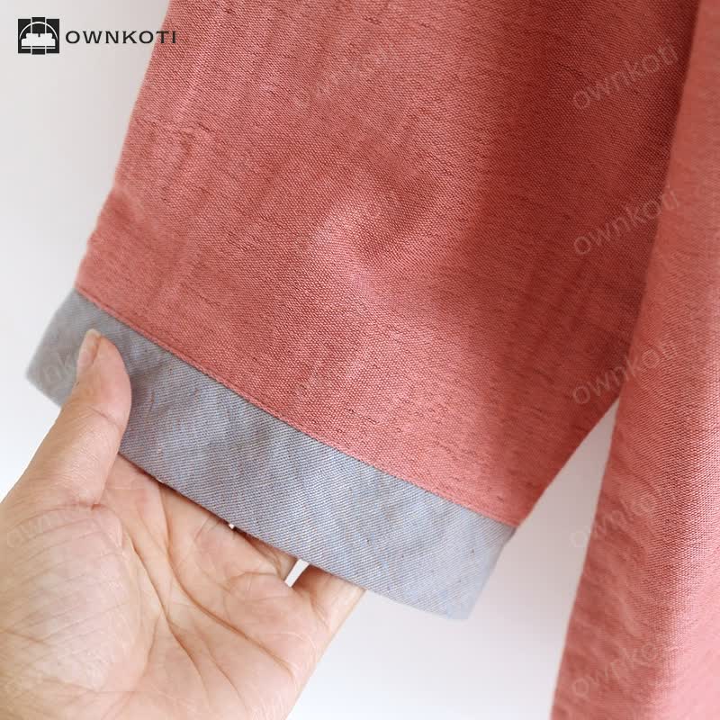 Ownkoti Colorblock Double Layer Cotton Gauze Pajama Set