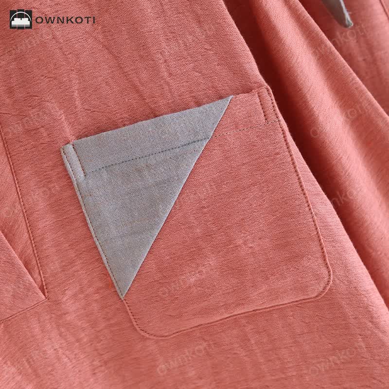 Ownkoti Colorblock Double Layer Cotton Gauze Pajama Set