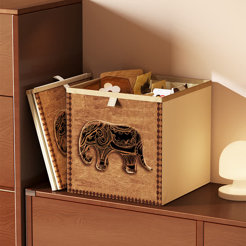 Ownkoti Vintage Oxford Cloth Foldable Cubes Organizer  - H - 12.99'' W X 12.99'' L X 14.96'' H - image 11