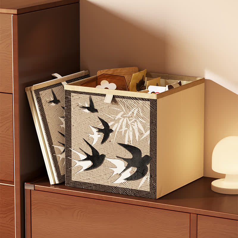 Ownkoti Vintage Oxford Cloth Foldable Cubes Organizer  - K - 12.99'' W X 12.99'' L X 14.96'' H - image 14