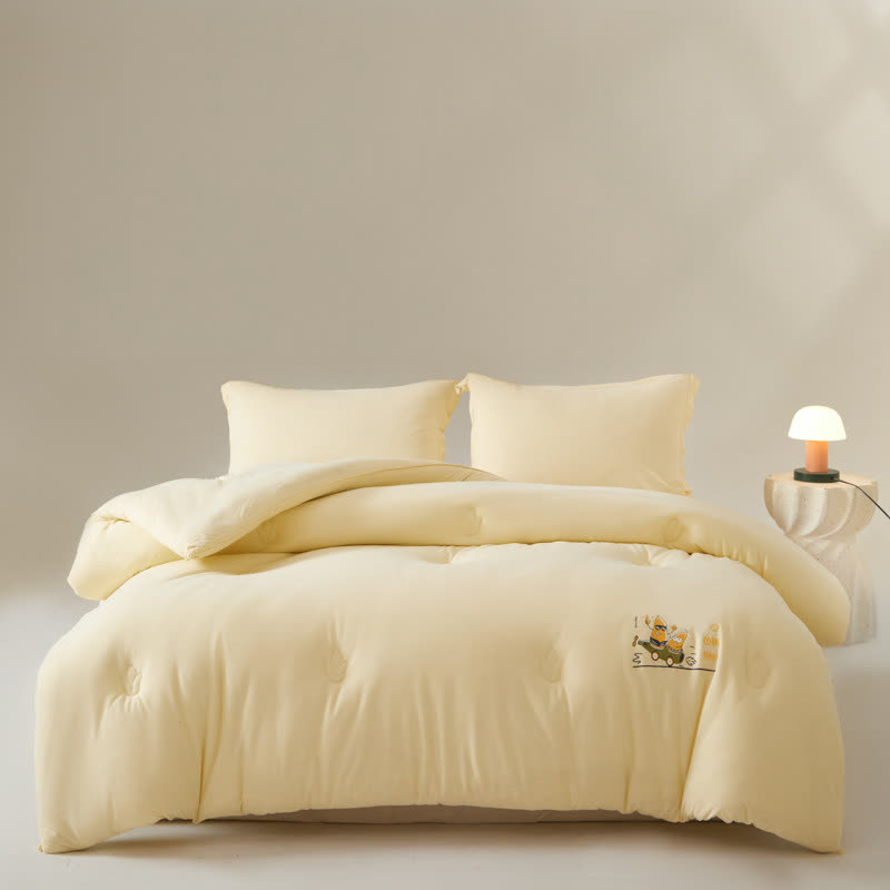 Ownkoti Solid Color Cotton Soft Breathable Comforter - Creamy Yellow - King - image 0