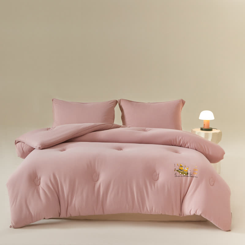 Ownkoti Solid Color Cotton Soft Breathable Comforter - Red Bean Paste - King - image 7
