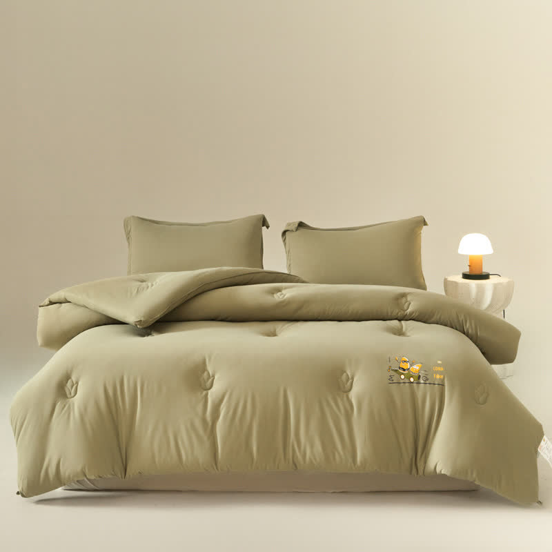 Ownkoti Solid Color Cotton Soft Breathable Comforter - Olive Green - King - image 1