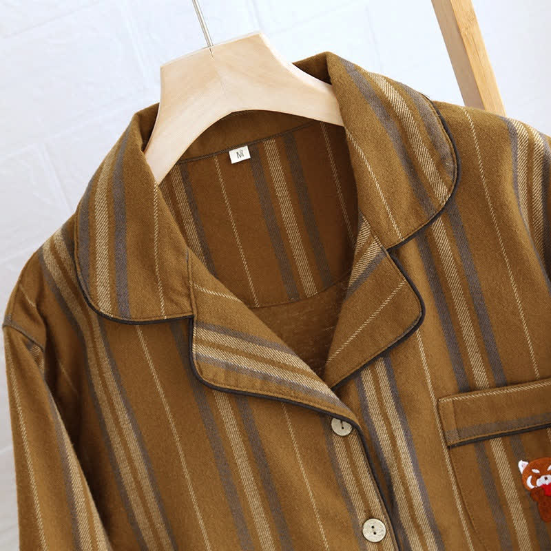 Ownkoti Brushed Cotton Striped Nightwear Set - image 2