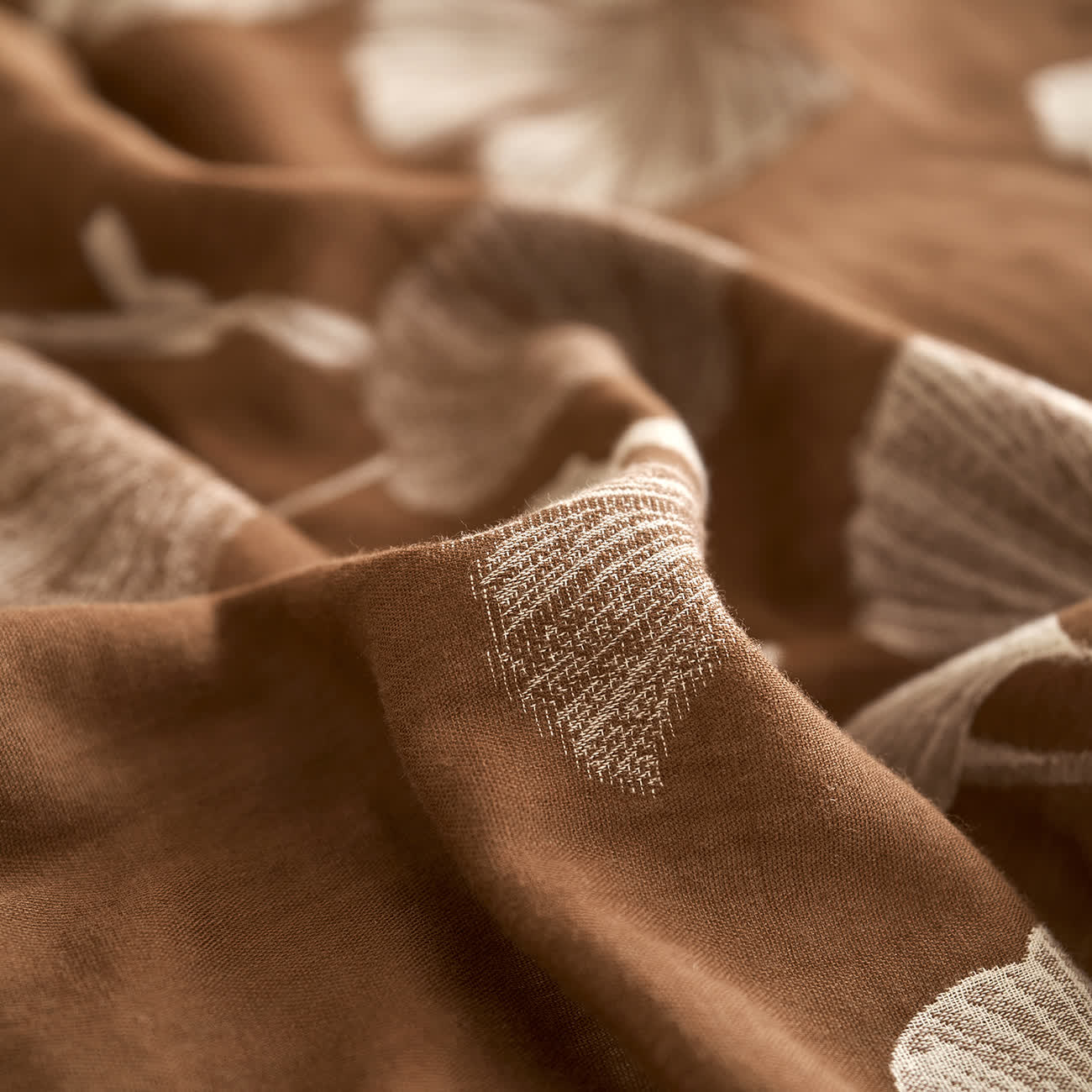 Ownkoti Button Ginkgo Leaf Cotton Gauze Bedding Set (4PCS) - image 24