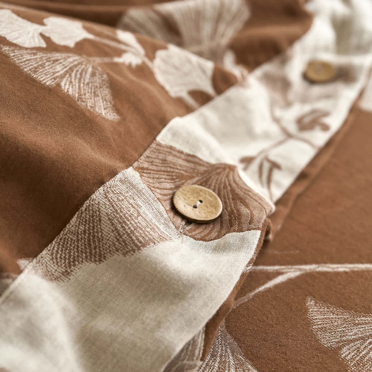 Ownkoti Button Ginkgo Leaf Cotton Gauze Bedding Set (4PCS) - image 25