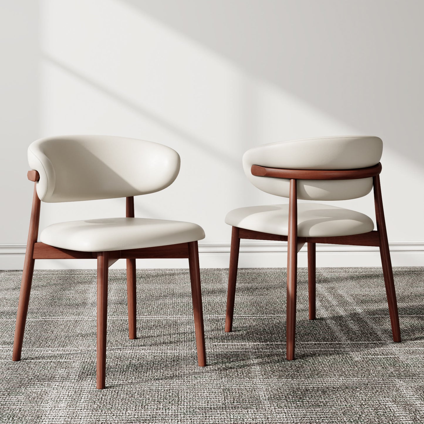 2x/4x/6x Curved Backrest Solid Wood Dining Chairs - image 8