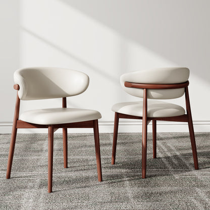 2x/4x/6x Curved Backrest Solid Wood Dining Chairs - image 8