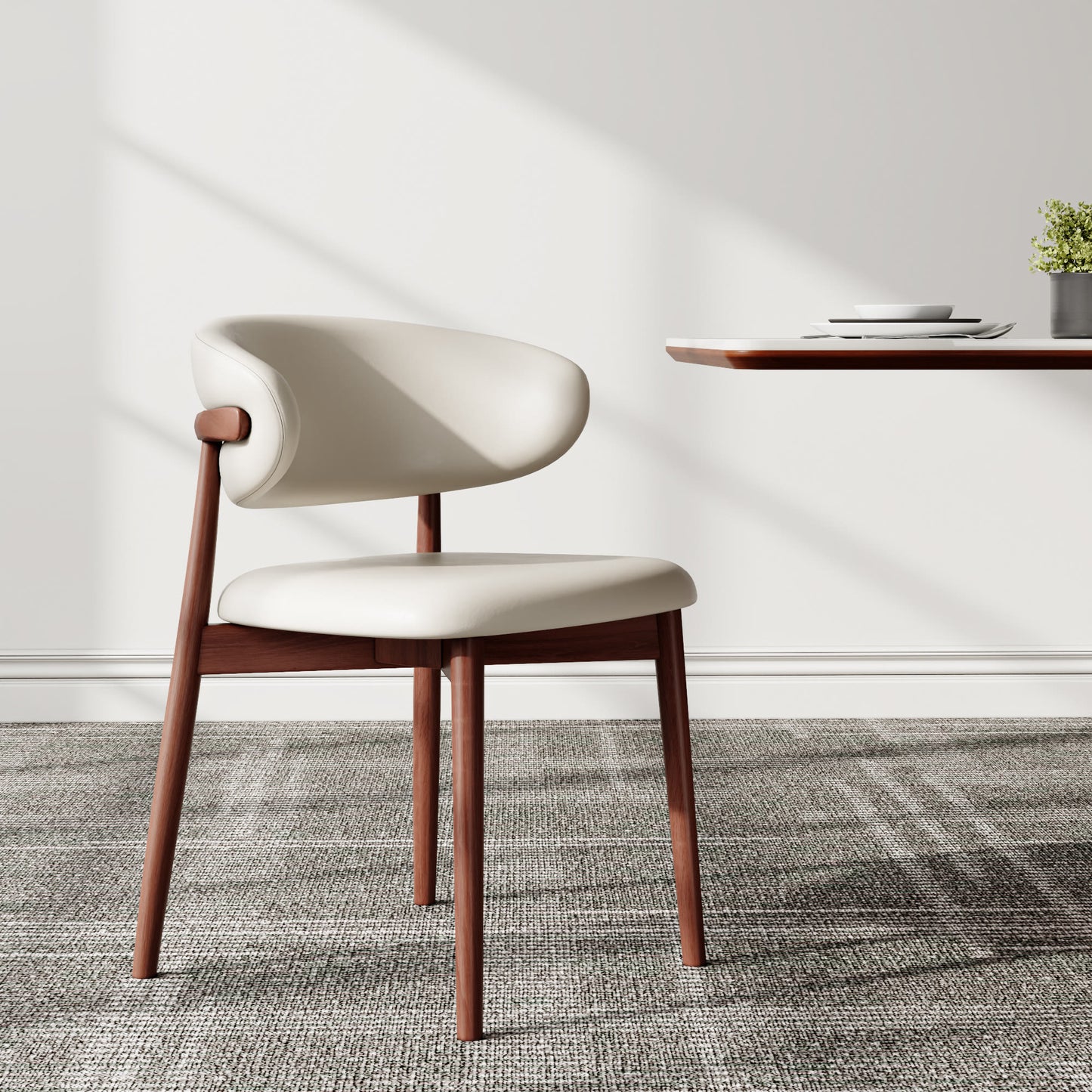 2x/4x/6x Curved Backrest Solid Wood Dining Chairs - image 7