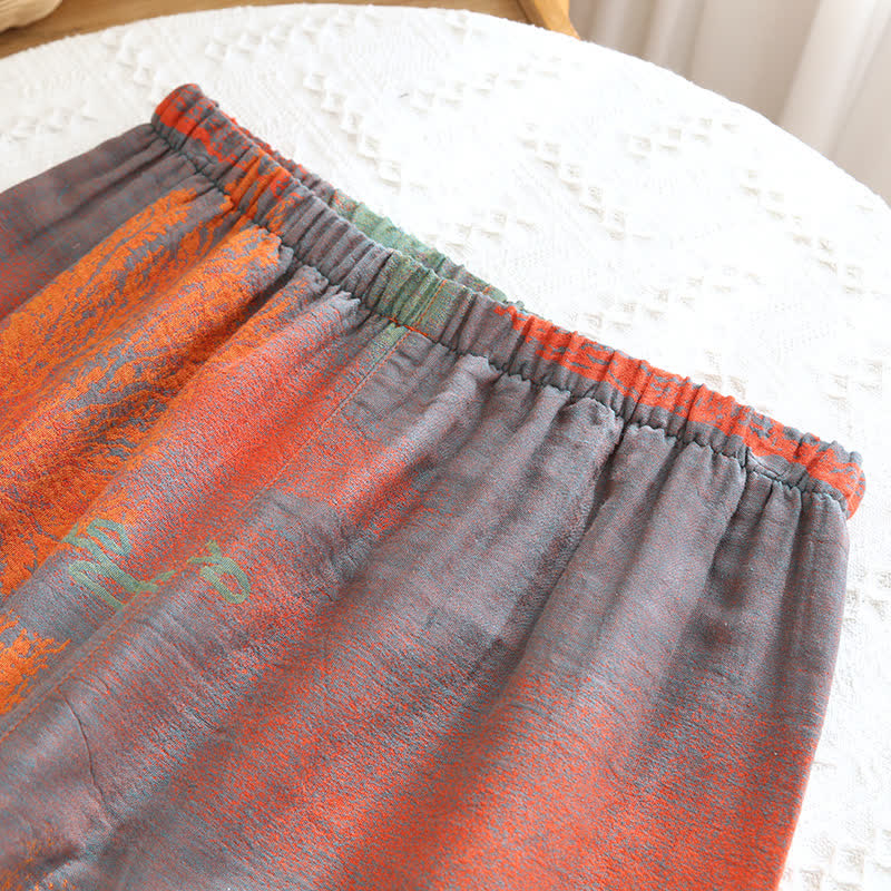 Jacquard Cotton Gauze Lapel Neckline Pajama Set - image 8