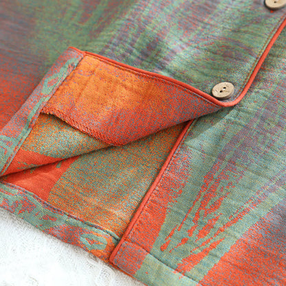 Jacquard Cotton Gauze Lapel Neckline Pajama Set - image 4