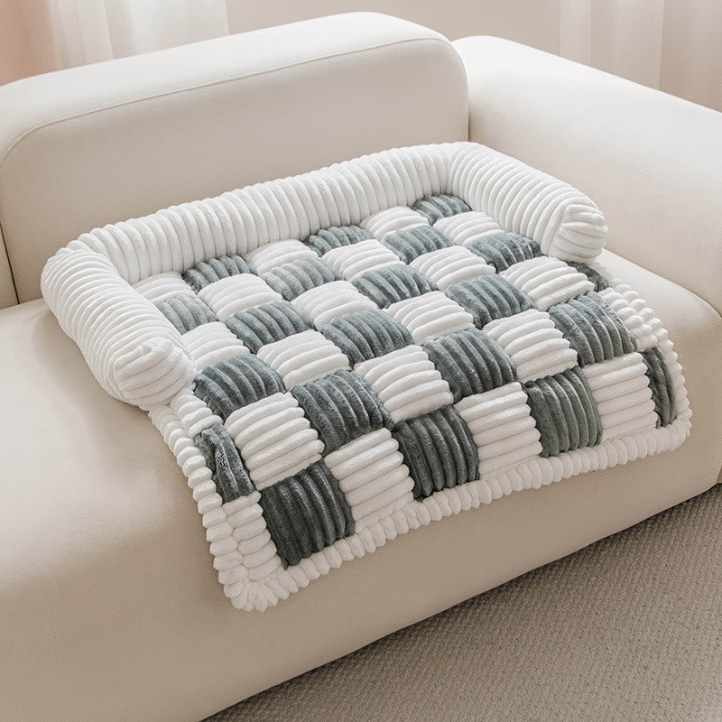 Square Plaid Furniture Protector Cover Pet Pad - Grey - M- 35.43"W x 35.43"L - image 3