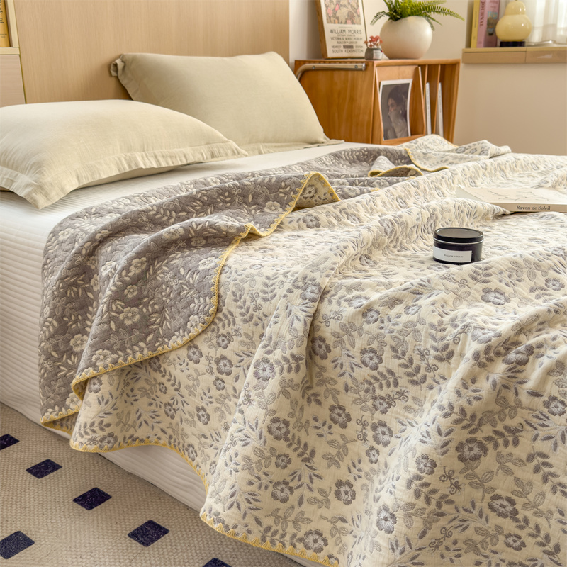 Ownkoti Refresh Floral Three Layers Cotton Gauze Quilt - image 7