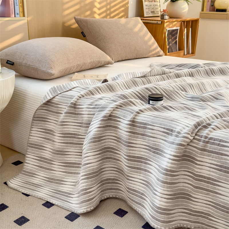 Cotton Gauze Striped Breathable Comfy Quilt - image 24
