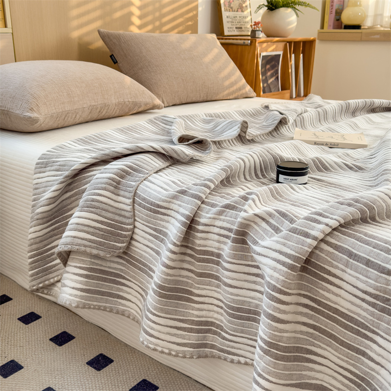 Cotton Gauze Striped Breathable Comfy Quilt - image 23